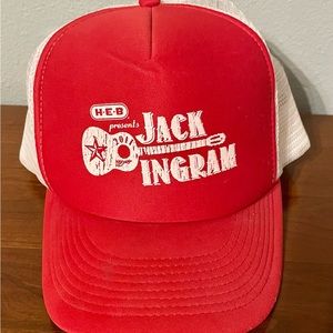 H‑E‑B Presents Jack Ingram Red Cap Hat Adult Trucker Snapback